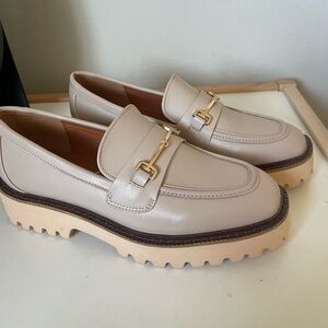 CCOCCI Cream Loafers with Gold Detail